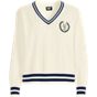 Women's Drifter Varsity Vneck Sweater with Crest
