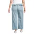Women's Plus Size Mid Rise Denim Wide Leg Ankle Jeans, Back