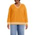 Women's Plus Size Drifter Cable Vneck Sweater, Front