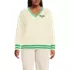 Women's Plus Size Drifter Varsity Vneck Sweater with Crest, Front