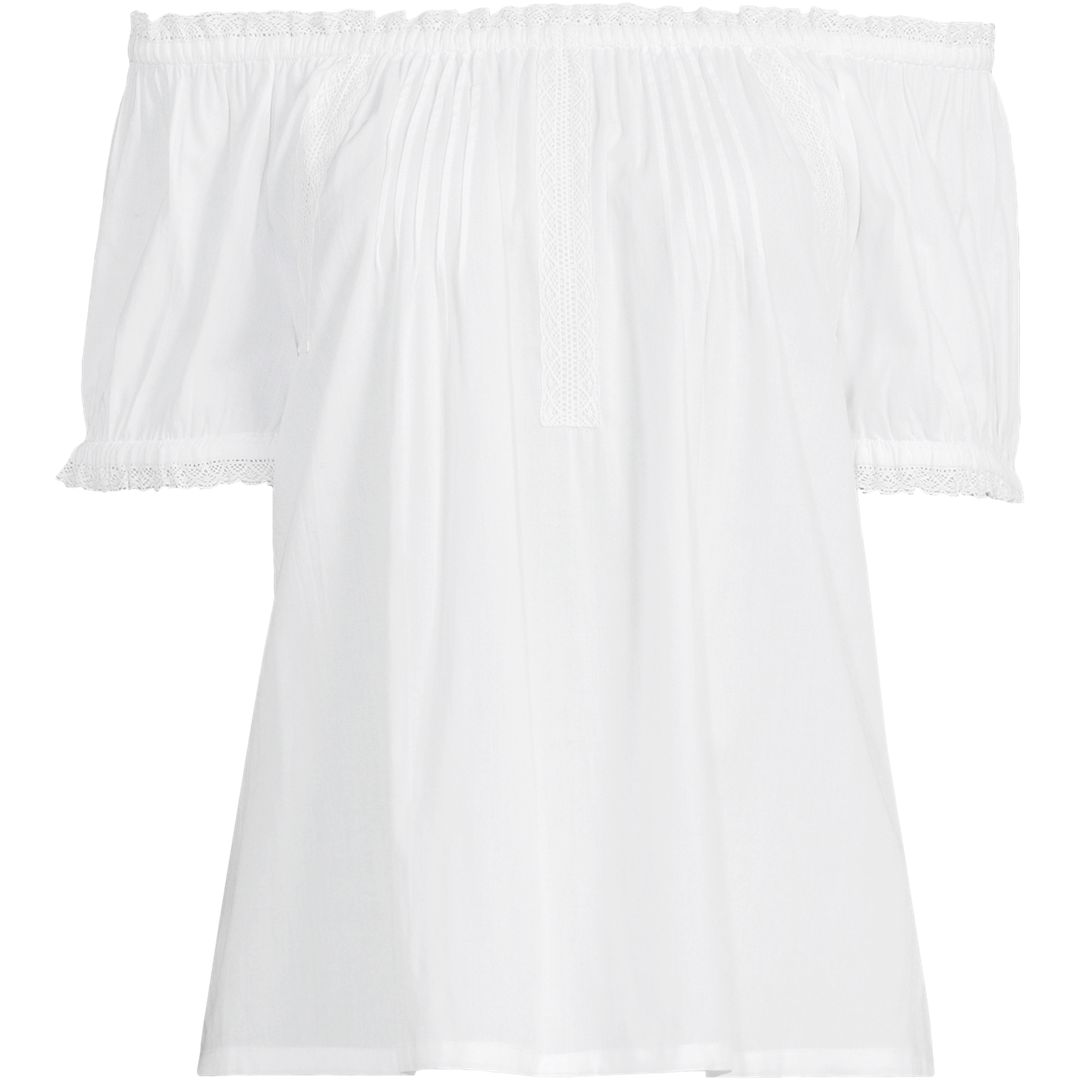 Women's Cotton Voile Pintuck Trim Blouse