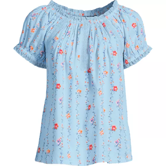 Women's Cotton Voile Pintuck Trim Blouse - primary