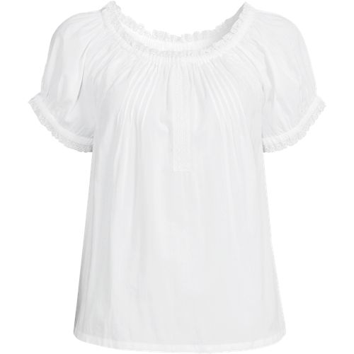 Women's Cotton Voile Pintuck Trim Blouse