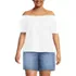 Women's Plus Size Cotton Voile Pintuck Trim Blouse, alternative image