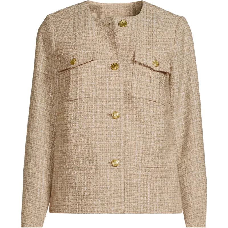 Women's Plus Size Tweed Jacket, Front