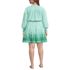Women's Plus Size Long Sleeve Eyelet Mini Popover Dress, Back