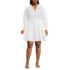 Women's Plus Size Long Sleeve Eyelet Mini Popover Dress, Front
