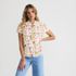 Women's Crepe Lace Trim Short Sleeve Top, Front