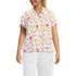 Women's Plus Size Crepe Lace Trim Short Sleeve Top, Front