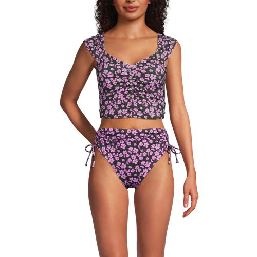 Women's Ruched Cap Sleeve Midkini Top - image 5