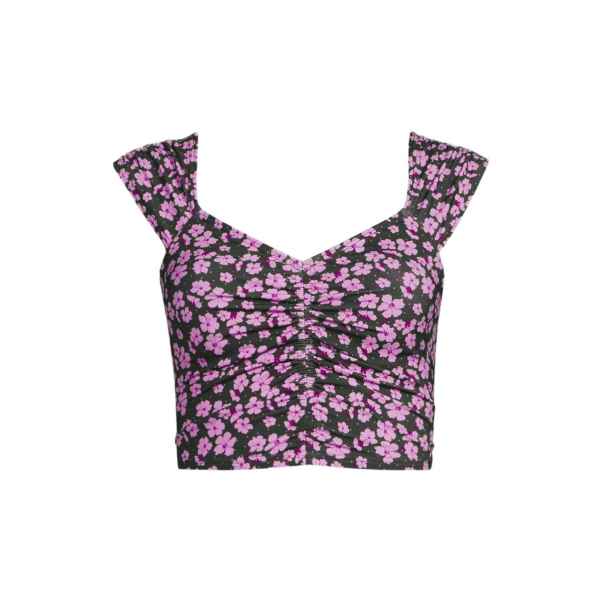 Women's Ruched Cap Sleeve Tankini Top