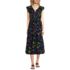 Women's Ruffle Sleeve Chiffon Tiered Midi Dress, Front