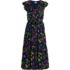 Women's Ruffle Sleeve Chiffon Tiered Midi Dress, Front