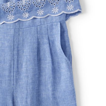 Women's Linen Sleeveless Embroidered Jumpsuit - image 7