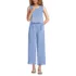 Women's Linen Sleeveless Embroidered Jumpsuit, Front