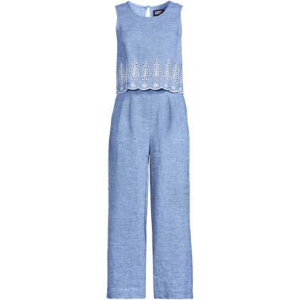 Women's Linen Sleeveless Embroidered Jumpsuit - image 3