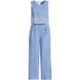 Women's Linen Sleeveless Embroidered Jumpsuit