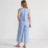 Women's Linen Sleeveless Embroidered Jumpsuit, Back