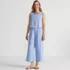 Women's Linen Sleeveless Embroidered Jumpsuit, Front