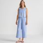 Women's Linen Sleeveless Embroidered Jumpsuit