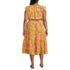Women's Plus Size Ruffle Sleeve Chiffon Tiered Midi Dress, Back
