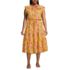 Women's Plus Size Ruffle Sleeve Chiffon Tiered Midi Dress, Front