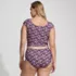 Women's Plus Size Ruched Cap Sleeve Midkini Top, Back