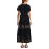 Women's Tiered Cotton Poplin Embroidered Maxi Dress, Back