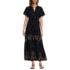 Women's Tiered Cotton Poplin Embroidered Maxi Dress, Front