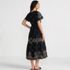 Women's Tiered Cotton Poplin Embroidered Maxi Dress, Back