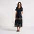 Women's Tiered Cotton Poplin Embroidered Maxi Dress, Front