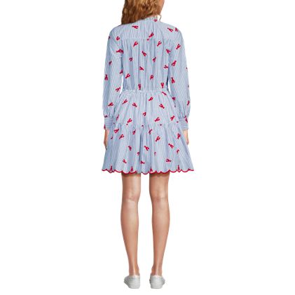 Women's Long Sleeve Eyelet Mini Popover Dress - image 3