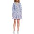Women's Petite Long Sleeve Eyelet Mini Popover Dress, Front