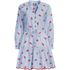 Women's Petite Long Sleeve Eyelet Mini Popover Dress, Front