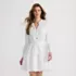 Women's Long Sleeve Eyelet Mini Popover Dress, Front
