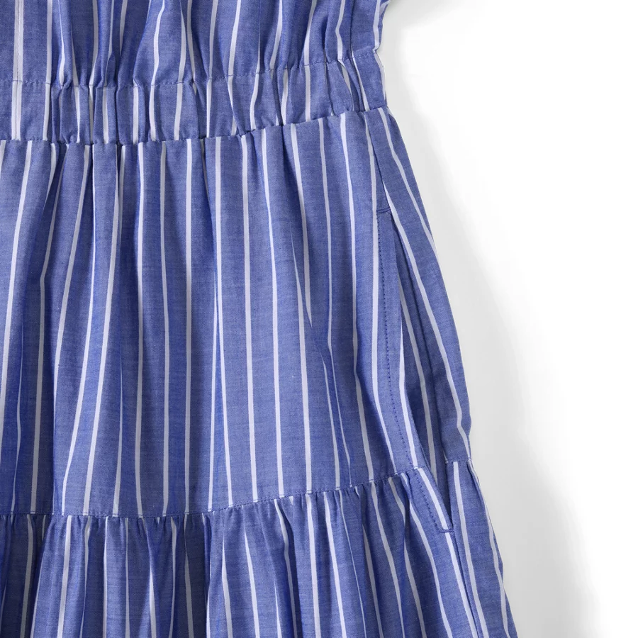 Women's Tiered Cotton Poplin Eyelet Maxi Dress