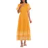 Women's Tiered Cotton Poplin Eyelet Maxi Dress, Front