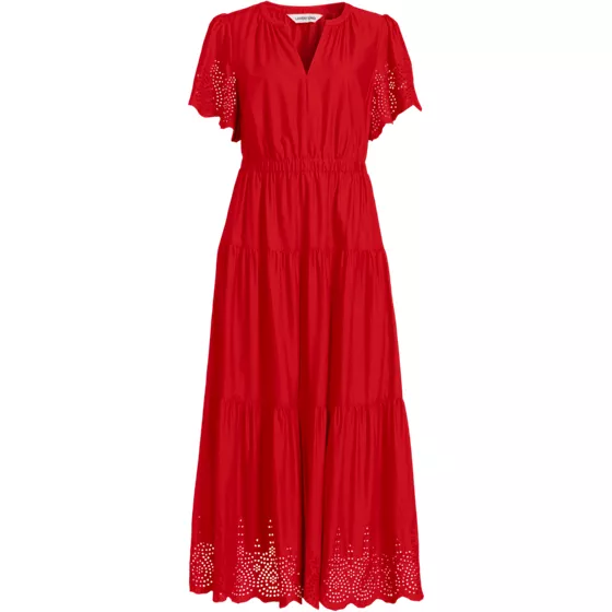Women's Plus Size Tiered Cotton Poplin Eyelet Maxi Dress - primary