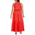 Women's Plus Size Cotton Voile Halter Tiered Maxi Dress, Back