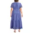 Women's Plus Size Tiered Cotton Poplin Eyelet Maxi Dress, Back