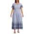 Women's Plus Size Tiered Cotton Poplin Eyelet Maxi Dress, Front