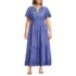 Women's Plus Size Tiered Cotton Poplin Eyelet Maxi Dress, Front