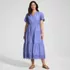 Women's Plus Size Tiered Cotton Poplin Eyelet Maxi Dress, Front
