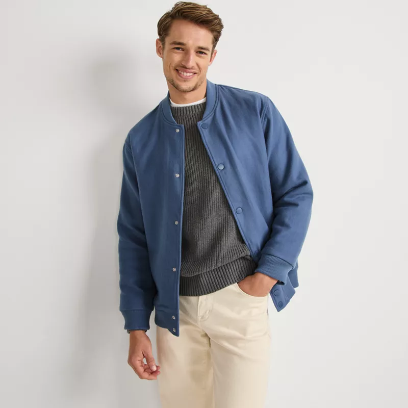 Men's Bonded Twill Varsity Jacket, alternative image