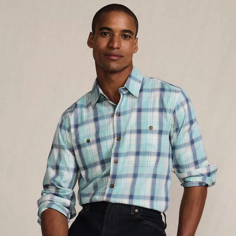 Men's Lightweight Coastal Flannel Shirt, alternative image