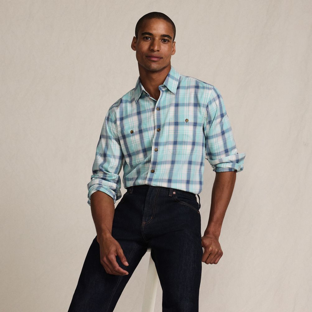 トップス Lightweight Flannel Shirt Men's Lightweight Coastal Flannel Shirt | Lands' End