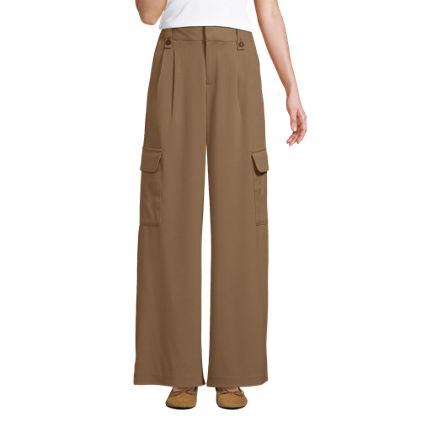 Women's Petite Soft Polish Cargo High Rise Wide Leg Pants - image 4