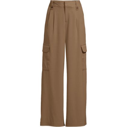 Women's Petite Soft Polish Cargo High Rise Wide Leg Pants - image 3