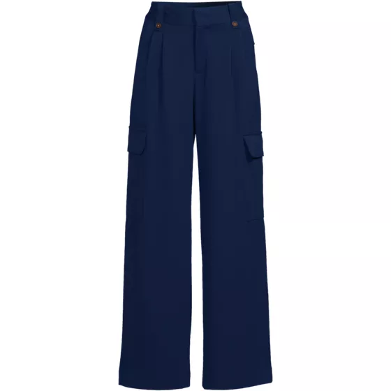 Women's Soft Polish Cargo High Rise Wide Leg Pants - primary