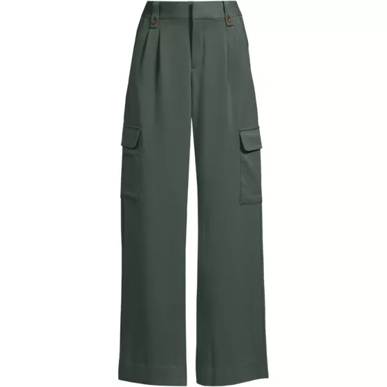 Women's Soft Polish Cargo High Rise Wide Leg Pants - primary